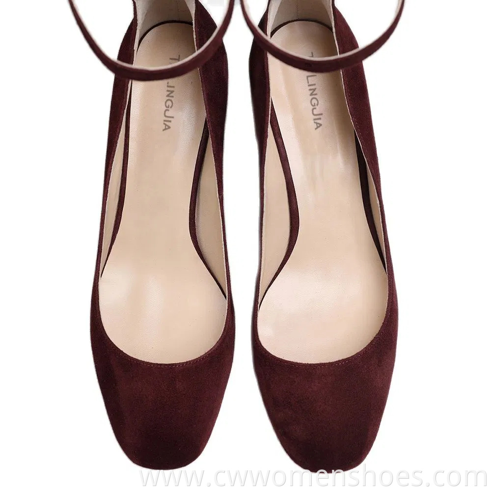 Womens Ankle Strap MID Heel Babydoll Mary Jane Shoes Heeled Pumps Block Heels